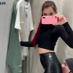 Public Pussy Worship and Ass Kissing In Leather Pants Femdom Petite Princesses
